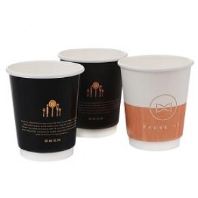 Double wall white paper coffee cups